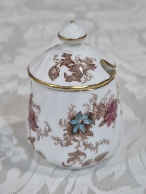 Vintage Minton Ancestral Pattern Mustard Or Even Sugar Jar.